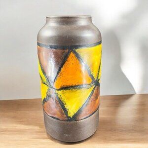 Vintage Bittosi Vetrata Pattern Vase Vessel Aldo Londi Made In Italy Pottery VTG